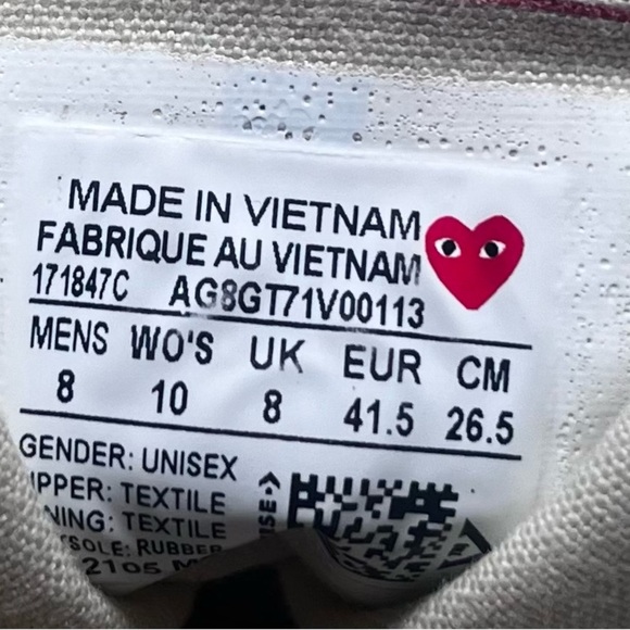 Converse x Comme Des Garcon All Star Chuck 70 High Top Sneakers - Picture 11 of 11